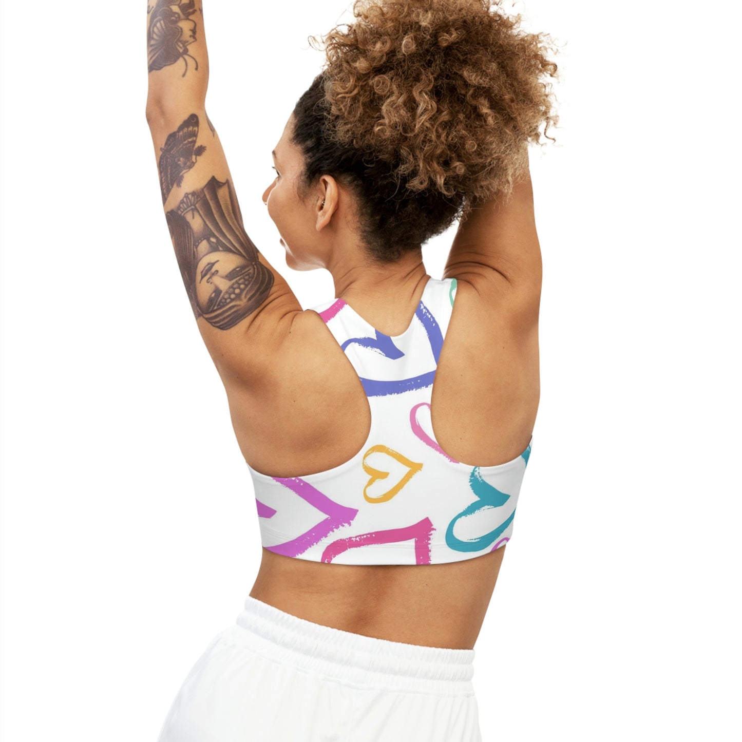Seamless Valentine’s Day Hearts Sports Bra