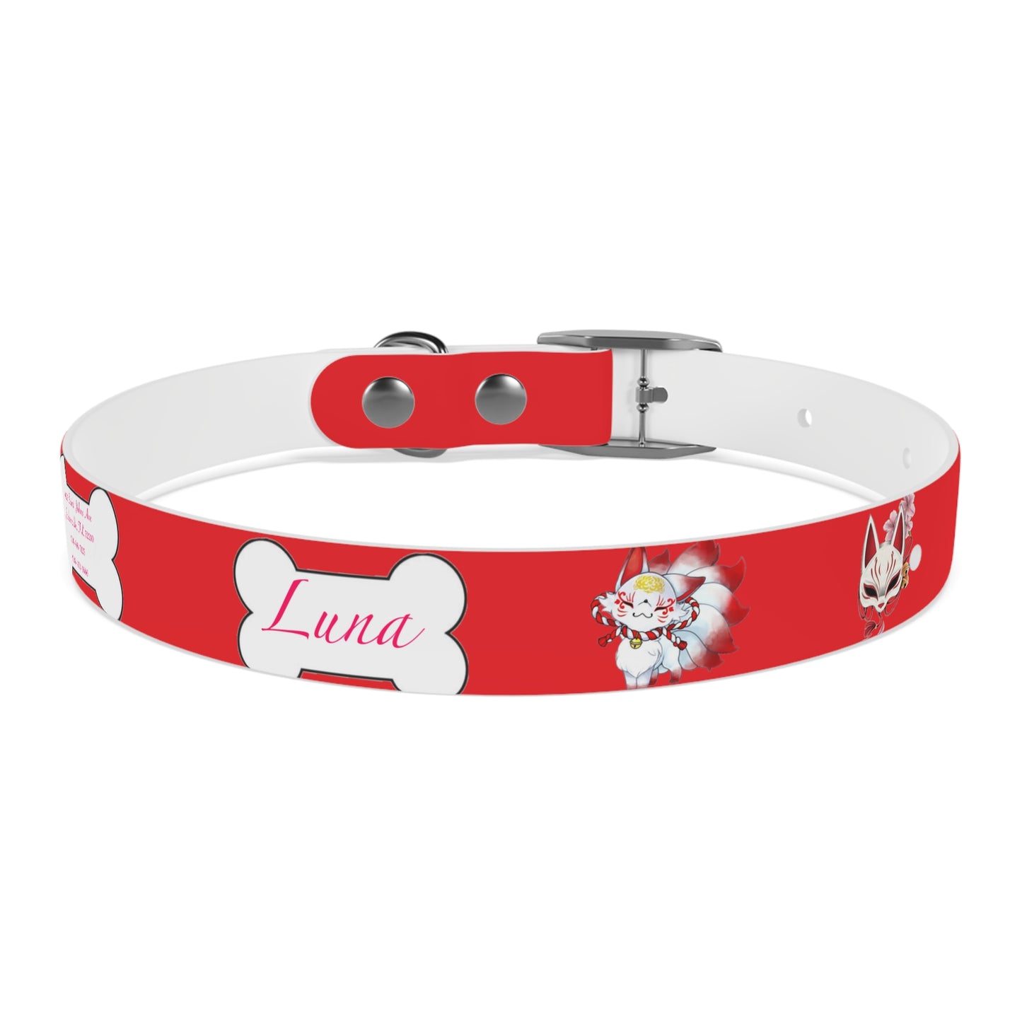 Red Kitsune Dog Collar